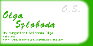 olga szloboda business card